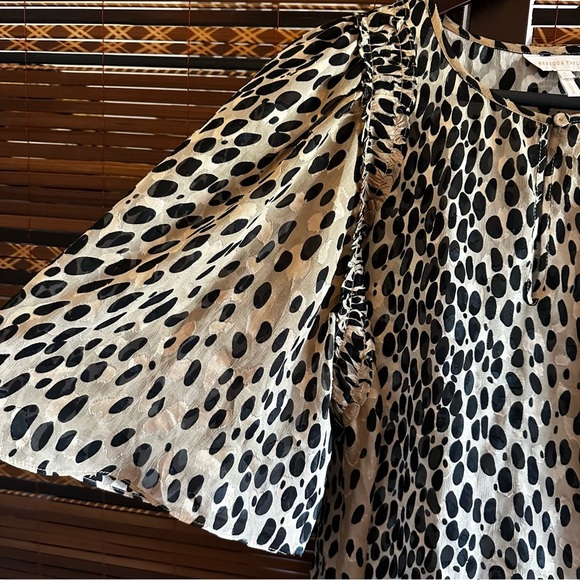 Rebecca Taylor Silk Blend Animal Blouse L - Picture 4 of 6